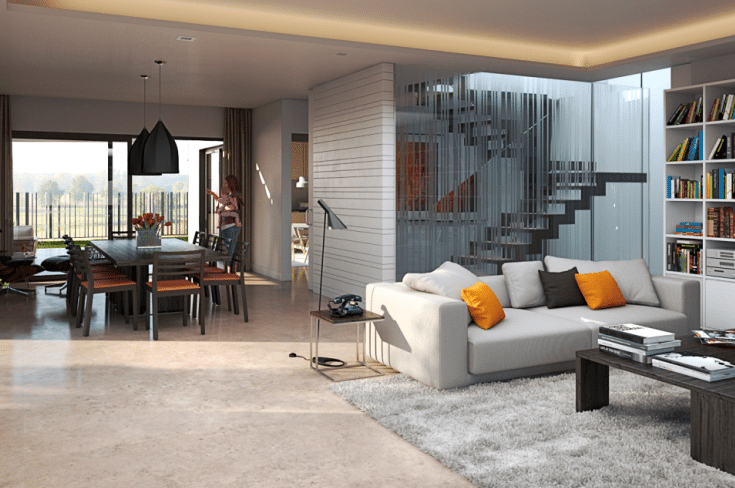 Vista exterior de las 5 viviendas en Las Rozas, Madrid, diseñadas por MAM Experience Building, mostrando un diseño contemporáneo con amplios ventanales, balcones privados y jardines traseros ideales para el ocio al aire libre.